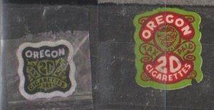 United States Oregon. Two cigarette tax stamps Used/ Unused?