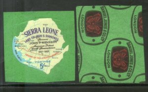 Sierra Leone 1964 5sh John F Kennedy Map Odd Shaped Self Adhesive Sc 270 MNH ...
