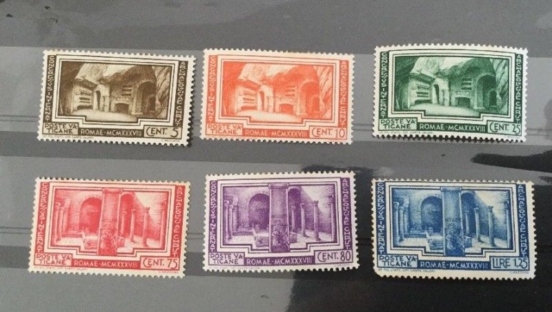 Vatican City Sc# 55-60 MH (Mint Hinged) Complete Set 1938 Some Gum Toning