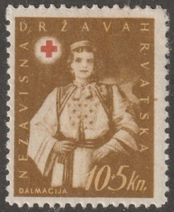 Croatia, stamp, Scott#B23, mint, hinged,  10+5kn,