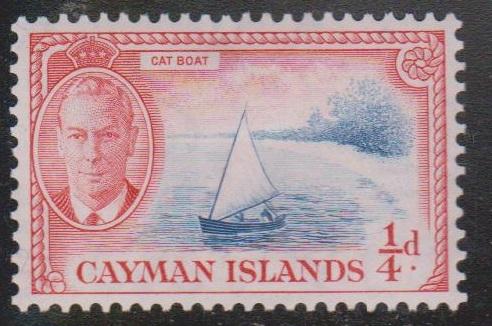 CAYMAN ISLANDS Scott # 122 MH - KGVI & Cat Boat