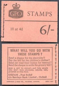 Q23 6/- Booklet April 1967 Crowns Ordinary