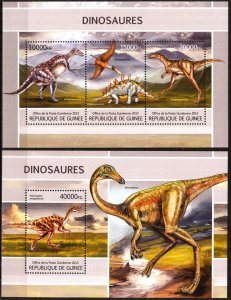 Guinea 2013 Dinosaurs (3) sheet + S/S MNH