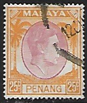 Malaya, Penang # 16 - King George VI - used....{BR23}