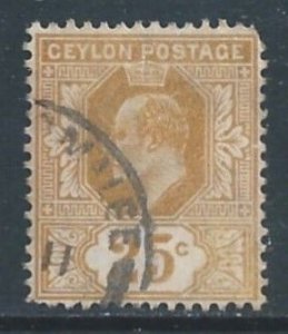 Ceylon #186 Used 25c King Edward VII - Bister
