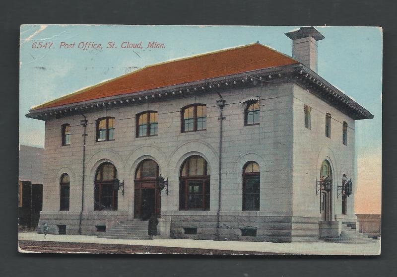 Scott # 406 on Post Card  canceled Saint Cloud Minn  Aug 20, 1914