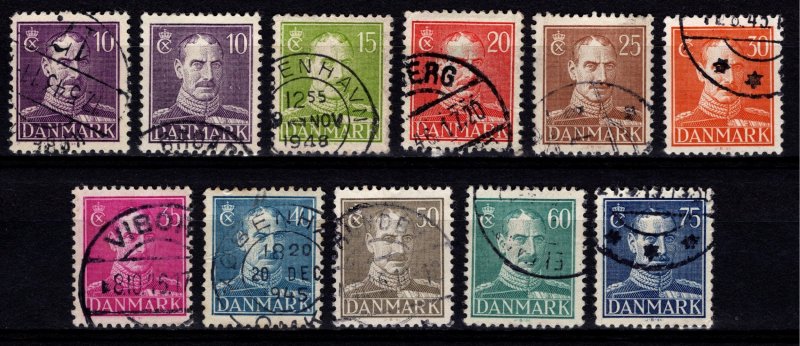 Denmark 1942-46 Christian X Definitives, Part Set excl. 45o [Used]