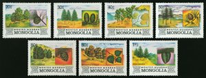 Mongolia 1982 MNH Stamps Scott 1264-1270 Forest Trees