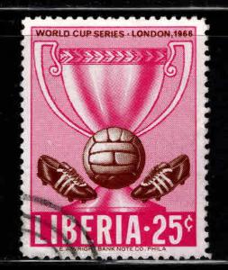 LIBERIA Scott 445 Used Soccer world cup stamp