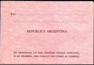 AARG-30 ARGENTINA 1979-80 AEROGRAMM 13 PESOS CANCEL QUILMES NOT ADRESSED