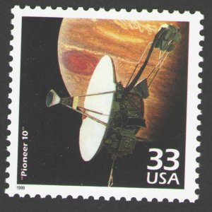 1999 Celebrate the 1970s Pioneer 10 Single 33c Postage Stamp, Sc# 3189i, MNH, OG