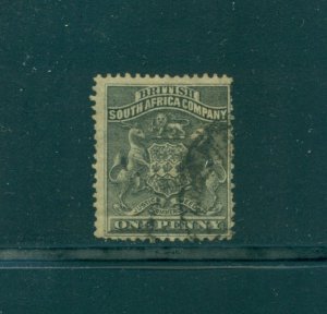 Rhodesia - Sc# 2. 1p 1890 Coat of Arms. Used. $4.00.