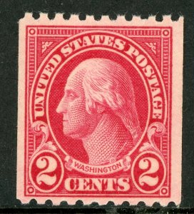 USA 1923 Fourth Bureau 2¢ Washington Perf 10 Horiz Coil Scott 606 MNH G245