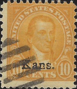 US Scott #668 Used Fine 10 Cent 1929 Kansas Overprint Stamp