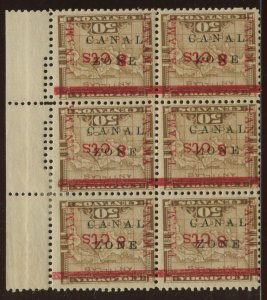 Canal Zone 14b 'CANAL ZONE' Invert Error Block with R 'PANAMA' 5mm Below Bar Var