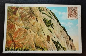 The postcard depicts Cape Diamond (Cap Diamant), a famous rocky area in ...