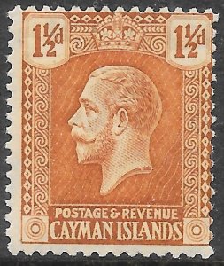 CAYMAN ISLANDS SG72 1922 1½d ORANGE-BROWN MTD MINT