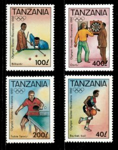 Tanzania 1992 - Barcelona Summer Olympics - Set of 4 Stamps - Scott 888-91 - MNH