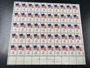 US #1153 Flag Sheet Of 50 Signed By Stevan Dohanos