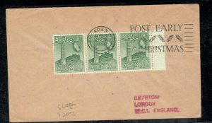 ADEN  (PP1306B) 1958 QEII  5CX3 SLOGAN CANCEL TO ENGLAND 