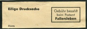 GERMANY; 1950s early GEBUHR BEZAHLT Postal Stationary Piece