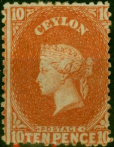 Ceylon 1864 10d Dull Vermilion SG38 Fine & Fresh MM