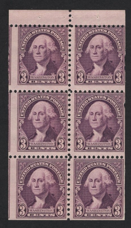 United States MINT Scott Number 720b BOOKLET PANE MNH  F-VF  #M1 -  BARNEYS