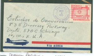 Dominican Republic  1955 11cent A/M Santago to U.S.A. Rotary Comm