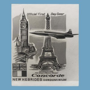 New Hebrides 1968 Anglo-French Concorde Project photographic proof of  FDC ar...
