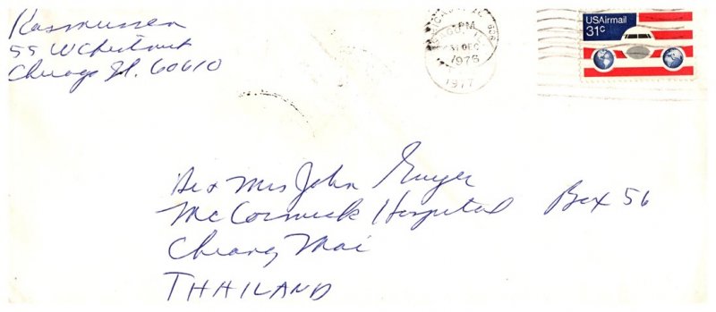 United States, Illinois, Airmail Issues, Foreign Destinations, Thailand