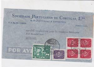 portugal 1948 air mail stamps cover ref 19385