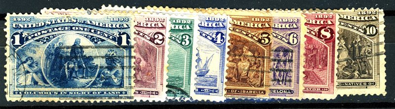 U.S. #230-237 USED SET MIXED CONDITION