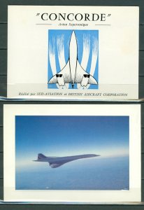 FRANCE 1969 CONCORDE FIRST FLIGHT SOUVENIR FOLDER + AIR FRANCE CARD...#C42