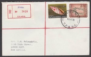 PAPUA NEW GUINEA 1970 Registered cover ex JOMBA - Relief No.9 cds...........U884