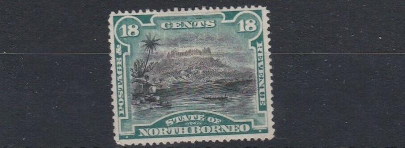 NORTH BORNEO  1894     18C  BLACK & DEEP GREEN  MH 