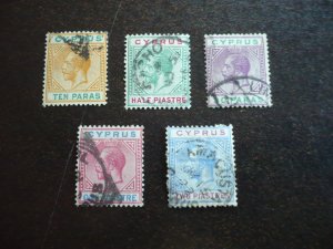 Stamps - Cyprus - Scott# 61a-65 - Used Part Set of 5 Stamps