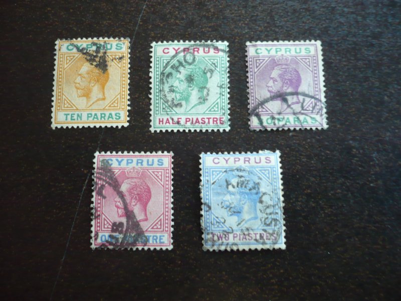 Stamps - Cyprus - Scott# 61a-65 - Used Part Set of 5 Stamps