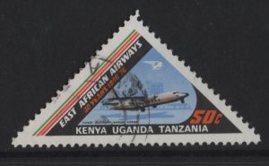 Kenya, Uganda, & Tanzania #320 used 1976 East African airways 50c