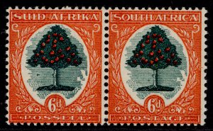 SOUTH AFRICA GVI SG61c, 6d green & vermilion, LH MINT. Cat £45.