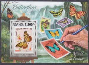 2013 Uganda 3153/B438 Stamps on stamps - Butterflies 9,00 €