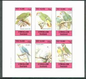 Eynhallow 1982 Parrots #02 imperf set of 6 values  unmoun...