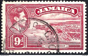 JAMAICA 1938 KGVI 9d Lake, Kingstone Harbour SG129 FU