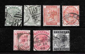 GB QV, SG164-9 1880 SET OF 8 INC BOTH SHADES OF ½d & 2d, VG  USED, Cat £530