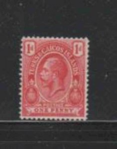 TURKS & CAICOS ISLANDS #26 1913 1p KING GEORGE V F-VF USED