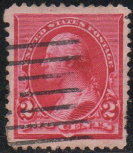 USA #220c XF, line cancel, eye popping color, seldom seen so nice, small flaw...