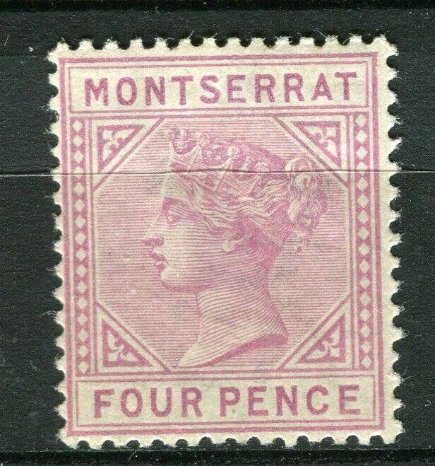 MONTSERRAT; 1885 early classic QV issue Mint hinged 4d. value