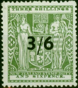 New Zealand 1942 3/6 on 3s6d Grey-Green SGF212 Fine MNH