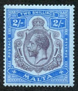 Malta SG103 2/- Wmk Mult Script CA M/M Cat 70 pounds 