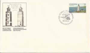 1984 Canada FDC Sc 1032 - Canadian Lighthouses - 1 - Louisbourg, NS 1734