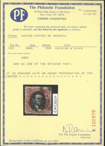 U.S. #122 USED WITH PF CERT